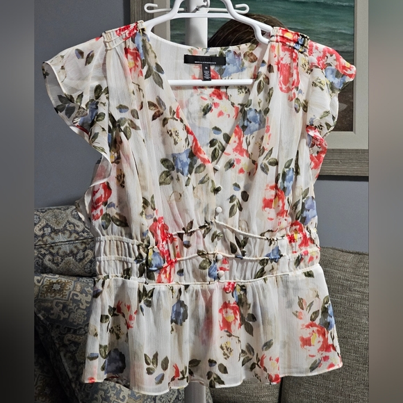 White House Black Market Tops - White House Black Market Flutter-Sleeve Blouse Size Medium
